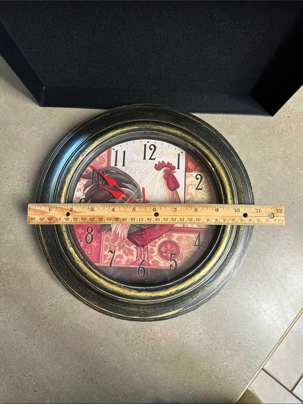 Farmhouse Style 11” Rooster Wall Clock